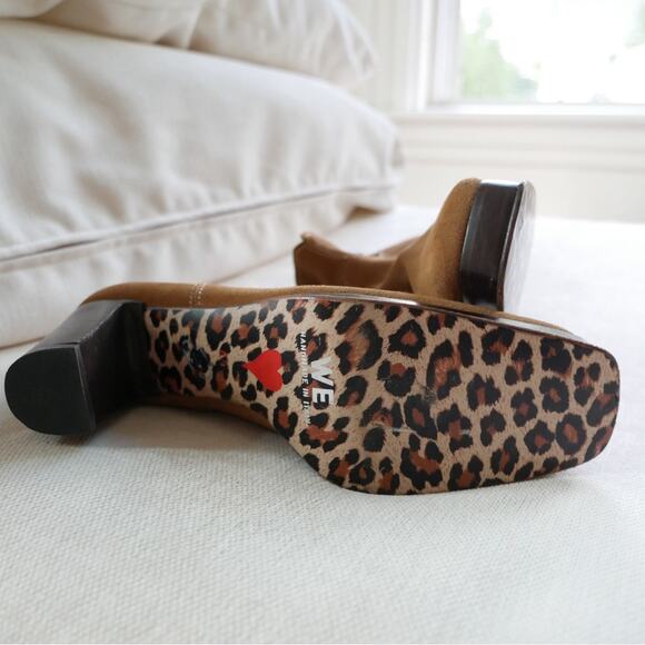 Warren Edwards Ankle Handmade in Italy Boot Brown Suede Chunky Heel 6.5 - Picture 11 of 12